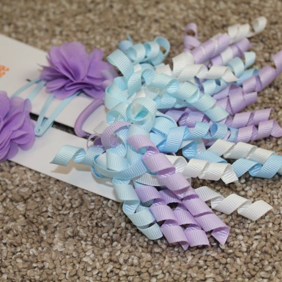 Gymboree Spring Blooms 2022 Hair Accessories Clip Ponytail Curlies Set Girls NEW - Picture 3 of 4